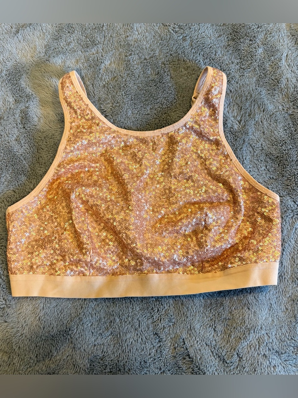 aerie Sequined Bralette in Rose Gold